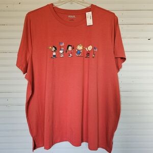 Maurices Red Peanuts Graphic Short Sleeve Tee